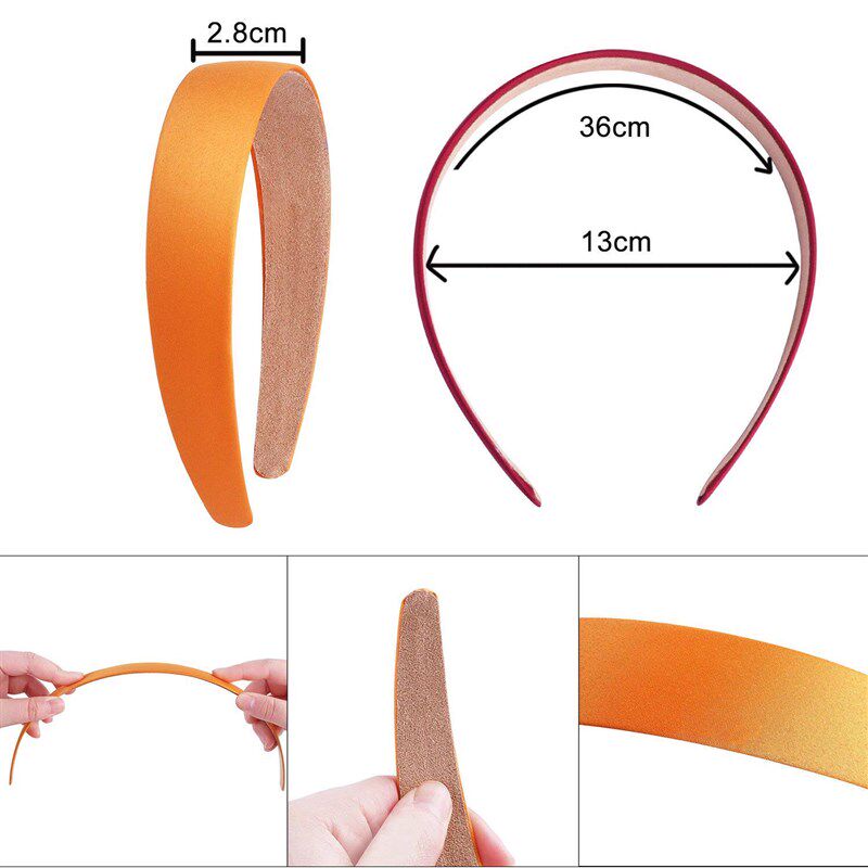 3cm/1.18in Satin Headbands Wide Non-slip Headband for Women - 实物图