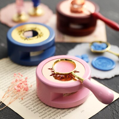 Retro Sealing Wax Furnace Stove Pot Wood Handle Sealing Wax
