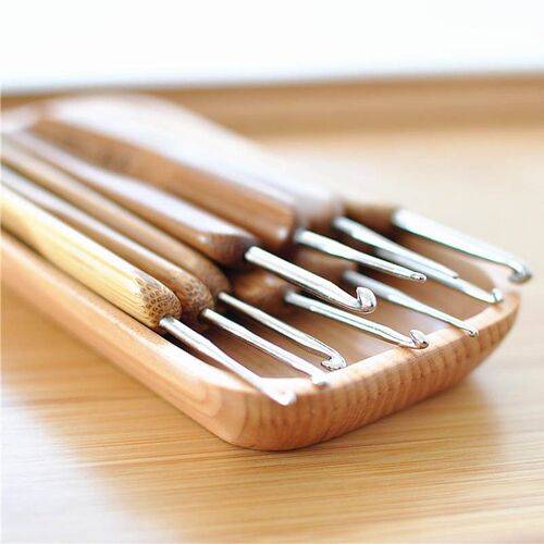 Bamboo Crochet Knitting Needles Hooks Yarn Weave Handle Hook