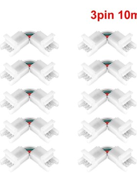 10 Packs 2/3/4 Pin 8/10mm LED Strip Connectors ?L Shape Sol