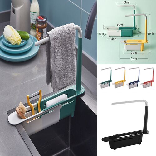 Telescopic Sink Shelf Kitchen Sinks Organizer Soap Sponge Ho