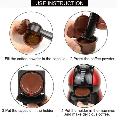 6pcs Refillable Coffee Capsule for  Reusable Empty Pods Filt