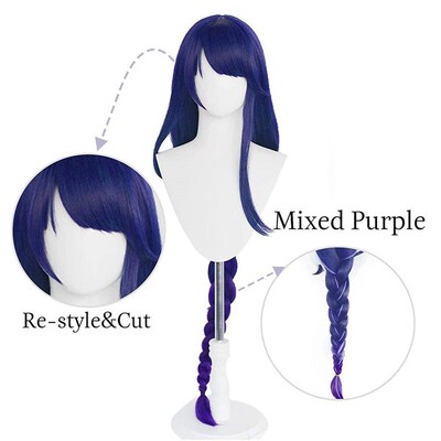 Synthetic Wig for Genshin Impact Raiden Shogun Braided