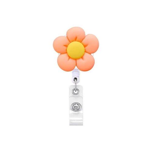 New Flower Retractable Nurse Chest Badge Reel Clip Holder St