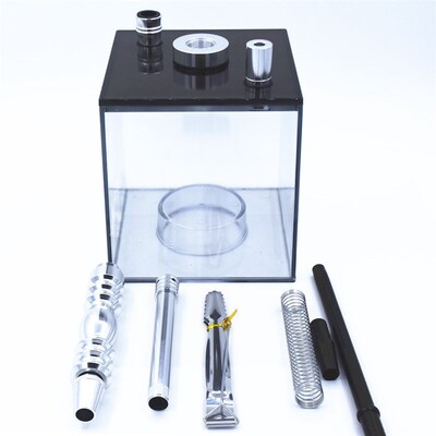 Square Acrylic Shisha Hookah Set With Led Light Shisha Hose