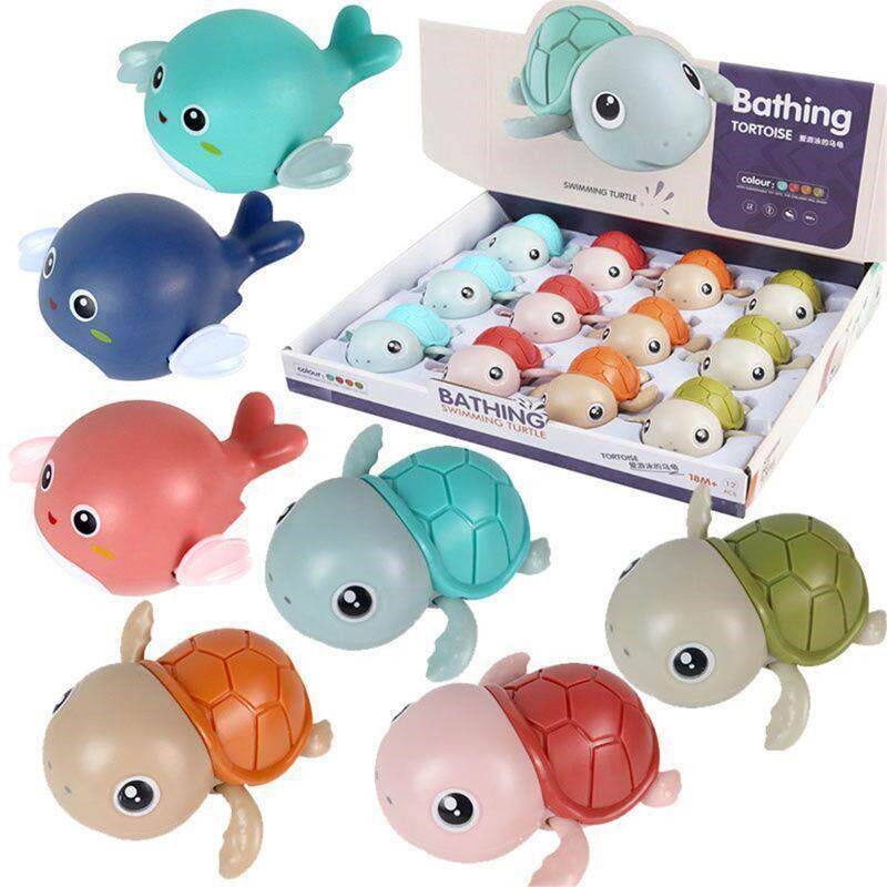 1PC NEW 2nd Wind Up Tortoise Classic Baby Water Toy Infant S - 实物图