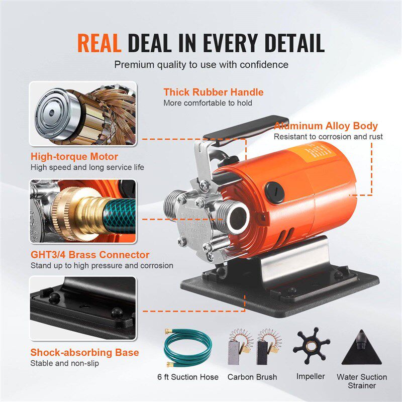 SucceBuy Water Transfer Pump 120V AC 360GPH 1/10 HP Portable