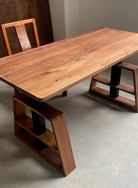 指尖森林纯实木电动升降桌智能办公桌大板桌子家用学习桌工作台