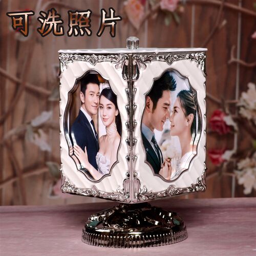 5寸婚纱儿童洗照片定制像框装饰音乐盒相片框摆件桌摆展示相片