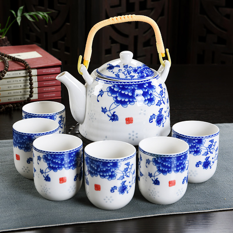 紫砂茶具套装大容量茶壶茶杯大号提梁壶陶瓷功夫礼品茶具单壶单杯,餐饮具,功夫茶具,淘宝优惠券,粉丝福利购,淘宝优惠卷