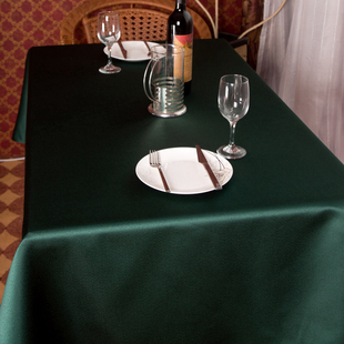 定制酒店会议室桌布办公桌布展会活动墨绿色长条桌台布纯色方桌布