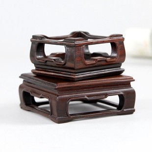 红酸枝迷你底座工艺品文玩饰品摆件底座正方形实木托架