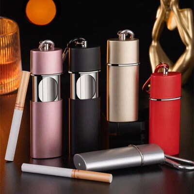 Portable Pocket Size Ashtray Keychain With Carrier Hook Mini