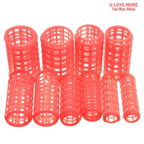12 Pcs/set Pink Hair Curler Roller Large Grip Clips Curlers