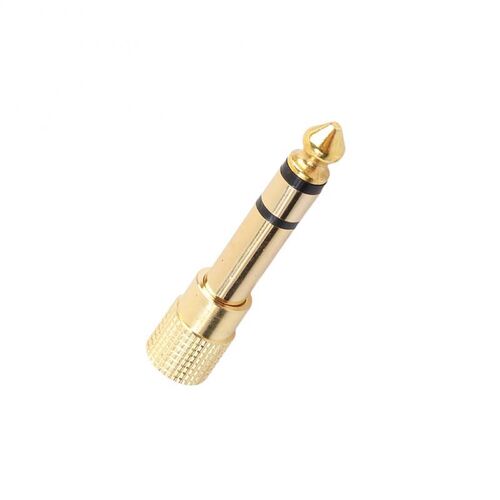 1PCS Jack 6.35mm Male Plug to 3.5mm Female Connector Headph
