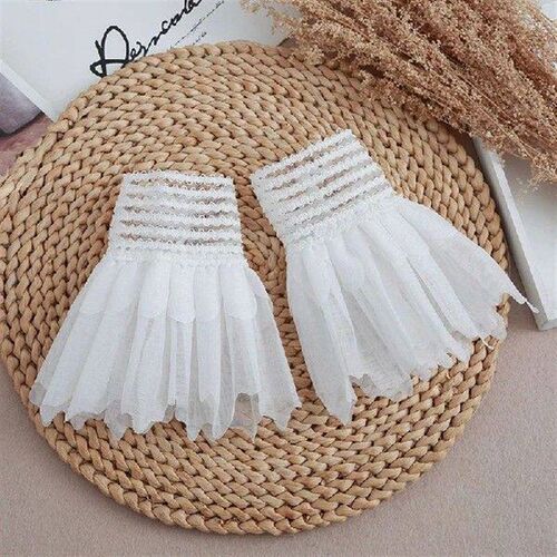 1Pairs Lace Cuffs Nail Art Tulle Photo Glove Manicure