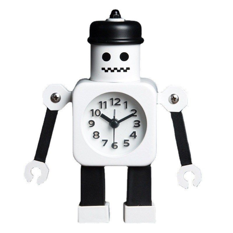 床头静音创意卧室座钟学生专用卡通儿童时钟个性邮差机器人闹钟,家居饰品,台钟/闹钟,淘宝优惠券,粉丝福利购,淘宝优惠卷