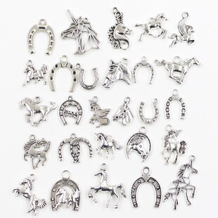 30pcs Charms Fly Horse Lucky Horseshoe Good Luck Unicorn Ant