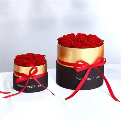Preserved Roses Box Long Lasting Round-shaped Eternal Love