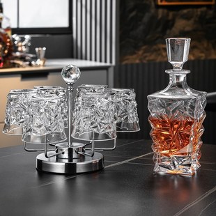 高档威士忌酒杯家用装 水晶玻璃高端创意洋酒杯子酒具杯架啤酒杯