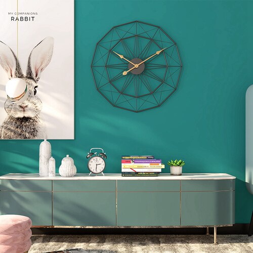 50cm Retro Nordic Type Iron Art Large Silent Hanging Wall Cl
