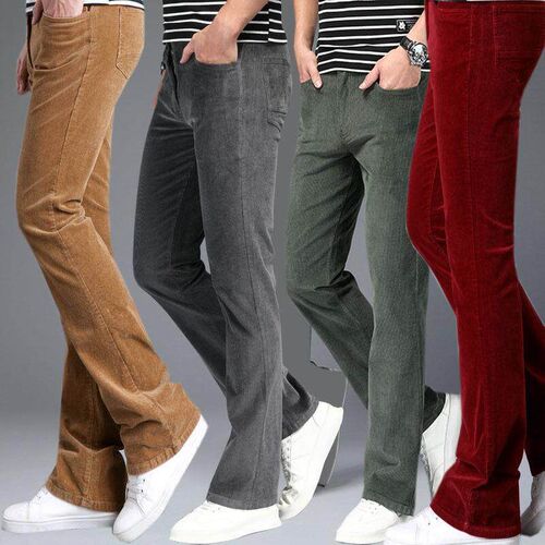 Mens micro flared pants with flared corduroy and elastic