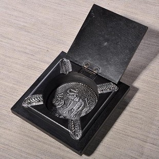 实木烟灰缸大号带盖木质烟缸 创意个性泰式复古高档客厅烟灰缸