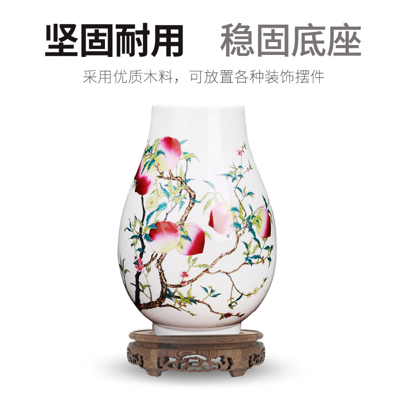 花盆底座实木木质缸架葫芦摆件奇石鱼缸花瓶垫底圆形木质托架托盘