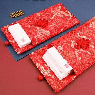通用布艺红包袋新年结婚装1W-3万元改口费婚礼创意个性利是封定制
