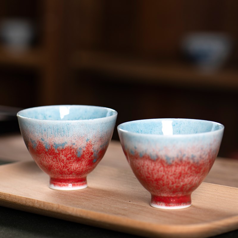 景德镇手作柴烧窑变天目釉茶杯陶瓷茶盏主人杯日式功夫茶具品茗杯