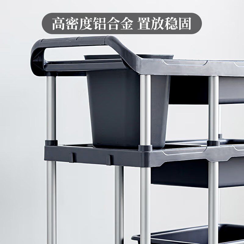 餐饮收餐车商用三层静音推车带收纳挂桶垃圾桶收碗车饭店餐厅酒店