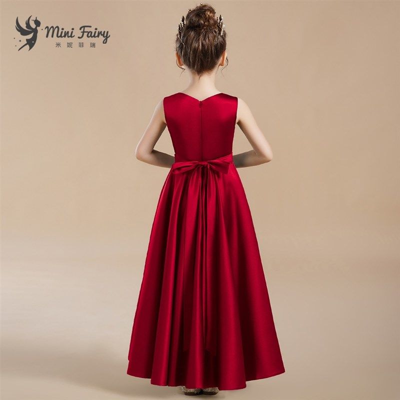 新女童酒红色钢琴演出服管弦乐团演奏礼服高端缎面小提琴比赛长裙,童装/婴儿装/亲子装,儿童礼服,淘宝优惠券,粉丝福利购,淘宝优惠卷