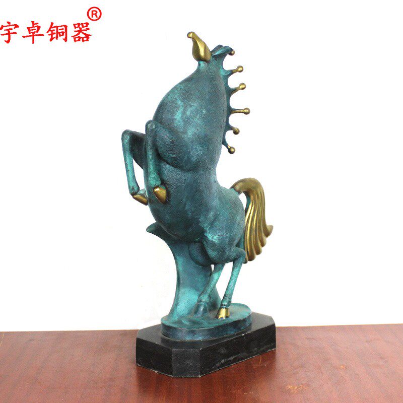 宇卓铜器 纯铜马欧式铜马欧式铜雕办公室黄铜马到成功摆件