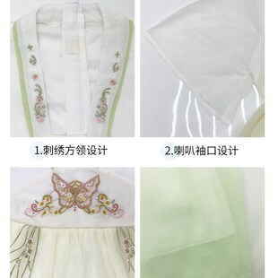 女大童汉服连衣裙夏季新款胖女童加肥加大宽松改良古装裙雪纺唐装