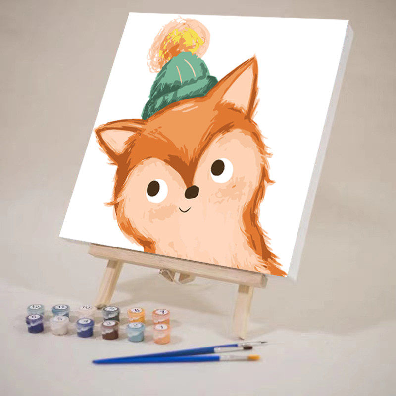 数字油画diy儿童手工画画填充手绘填色卡通治愈小尺寸油彩装饰画