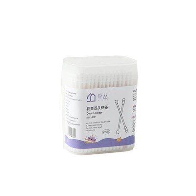 Box of 200 Infant and Toddler Cotton Swabs, Double-Tipped Ul