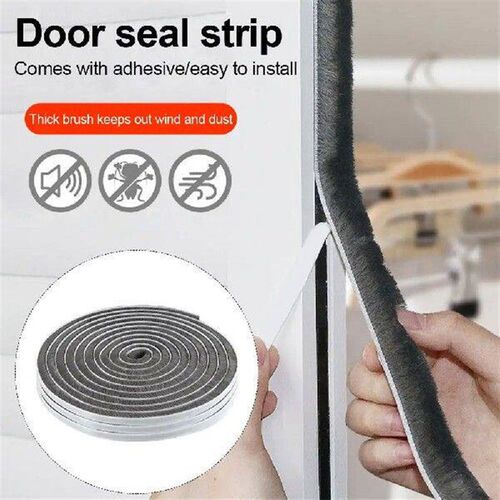 10m Self Adhesive Brush Strip Door Window Weather Stripping