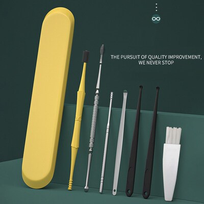 1 2 7PCS Ear Cleaner Wax Pickers Earpick Wax Remover Curette
