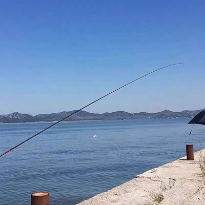 阿蒙森2023款搏鱼大师滑漂大导环远投超轻超硬碳素杆淡水矶钓竿