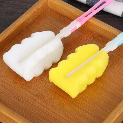 Glass Cleaning Sponge Brush, Bottle Brush with Long Handle,