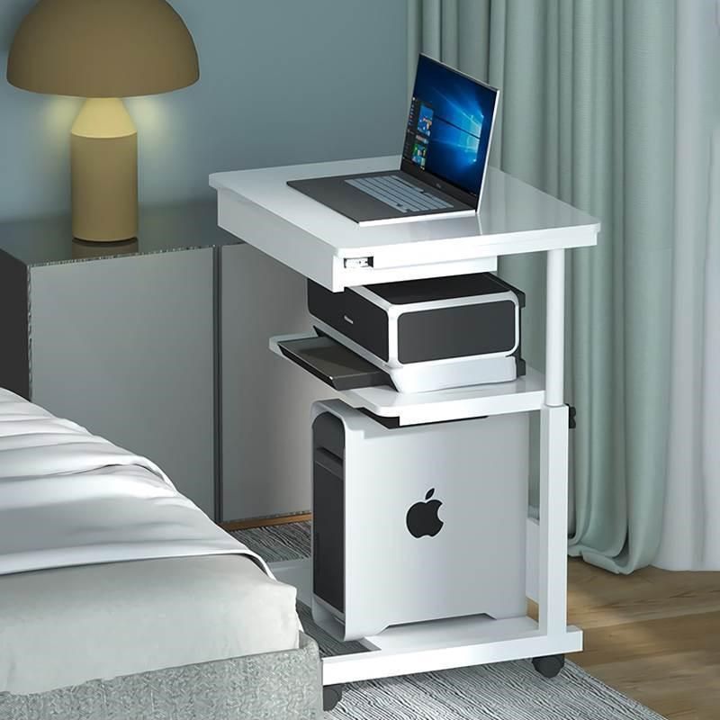 可移动床边电脑台式桌家用打印机一体桌迷你懒人升降小户型电脑桌