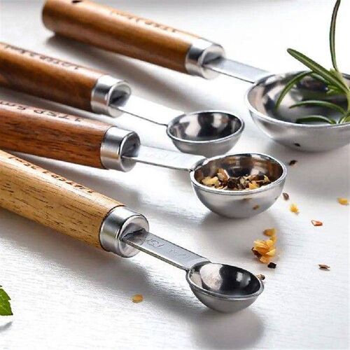 Coffee Powder Scoop Wood Handle Measuring Cups Wooden