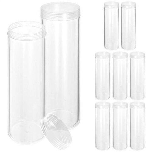 10 Pcs Storage Tubes Clear Collectibles Coin Collecting