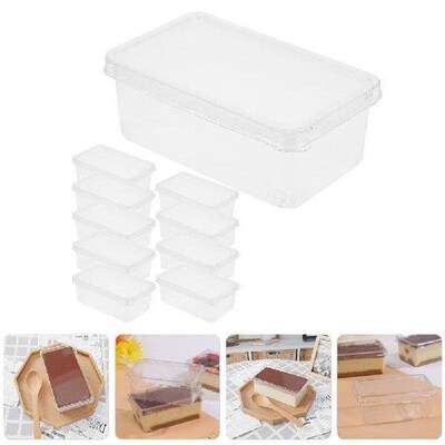 10 Pcs Clear Tiramisu Boxes Transparent Mousse Cake