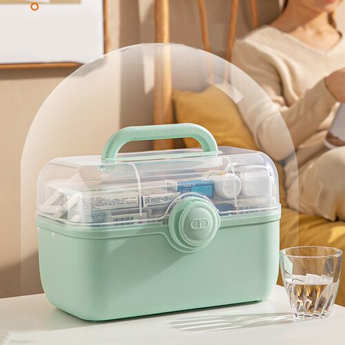 First Aid Kit Storage Box Portable Medicine Storage Box Fami