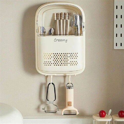 Plastic Wall-mounted Cutlery Holder Space Saving Dustproof