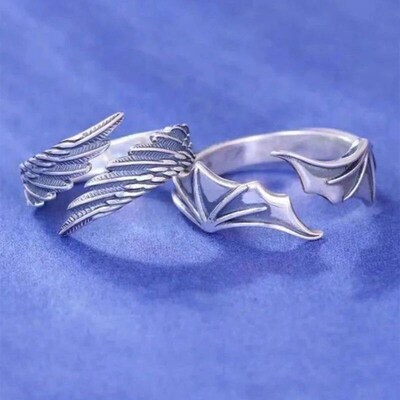 Gothic Punk Angel Devil Wings Adjustable Womens Ring For Hip