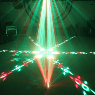 梦幻联动全彩动画扫描线条激光灯 家用声控KTV包房旋转氛围蹦迪灯