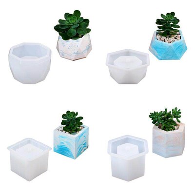Square Terrace Flowerpot Epoxy Resin Mould Silicone Potting