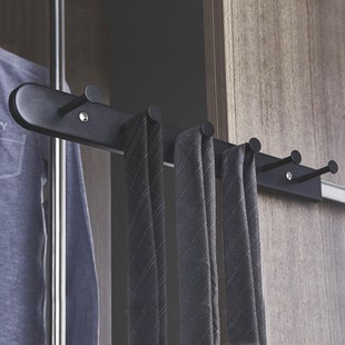 衣柜侧面挂钩架轨道拉出式多功能挂架柜内挂衣钩五金配件推拉架